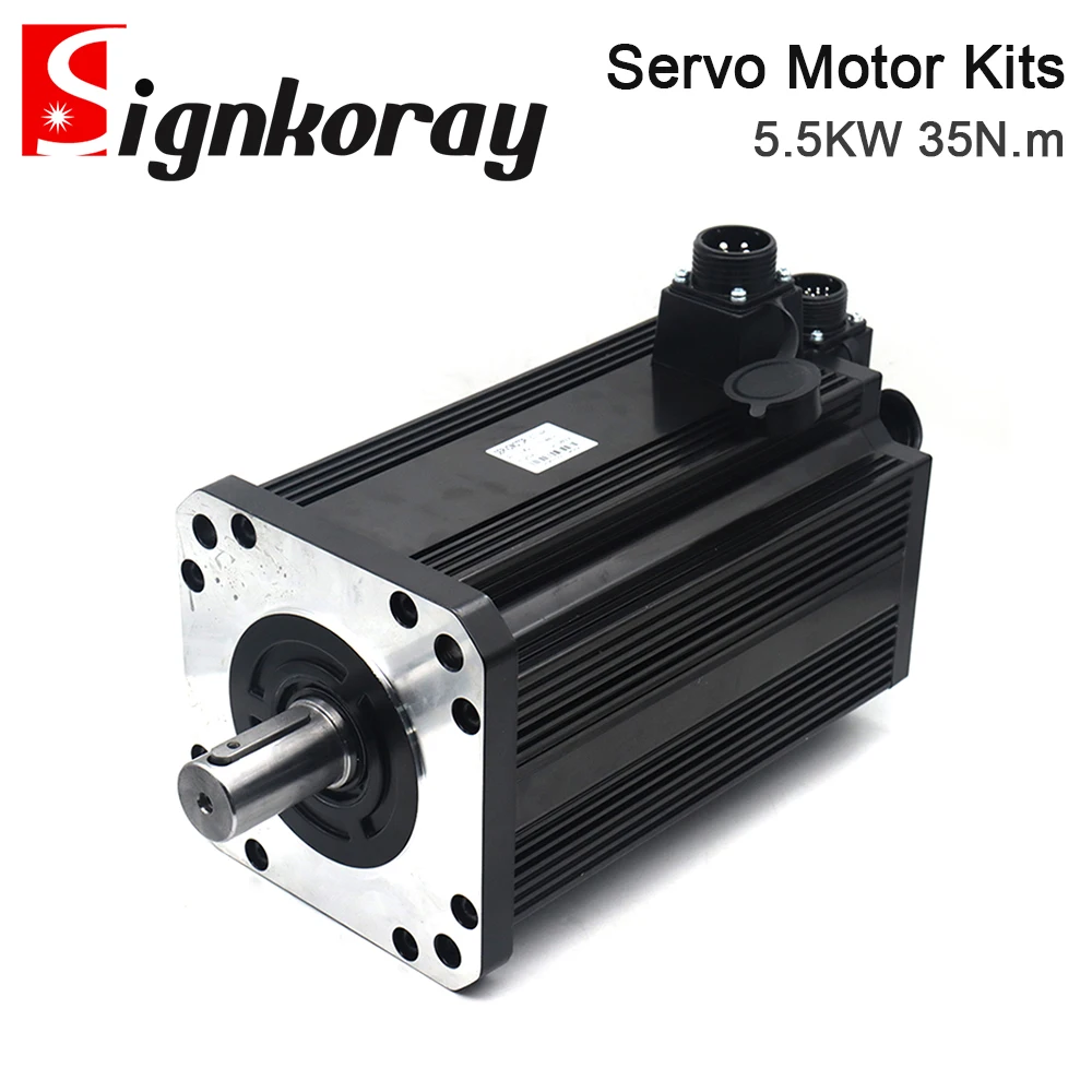 SignkoRay 5.5KW 35N.m AC Servo Motor Driver Kits 1500RPM 380V AC Motor AASD-75A+180ST-M35015 for CNC Router