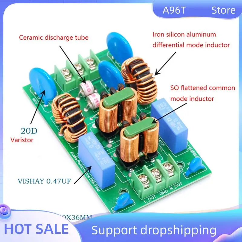 

A96T AC EMI фильтр 110 В 220 В AC плата фильтрации мощности защита от помех внешняя осветляющая защита