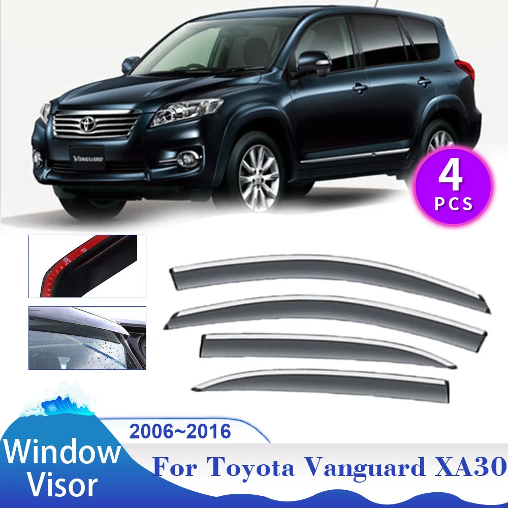 Window Visor for Toyota RAV4 XA30 Vanguard LWB 2006~2016 Car Sun Rain Guard Deflector Side Vent Smoke Cover Exterior Accessories