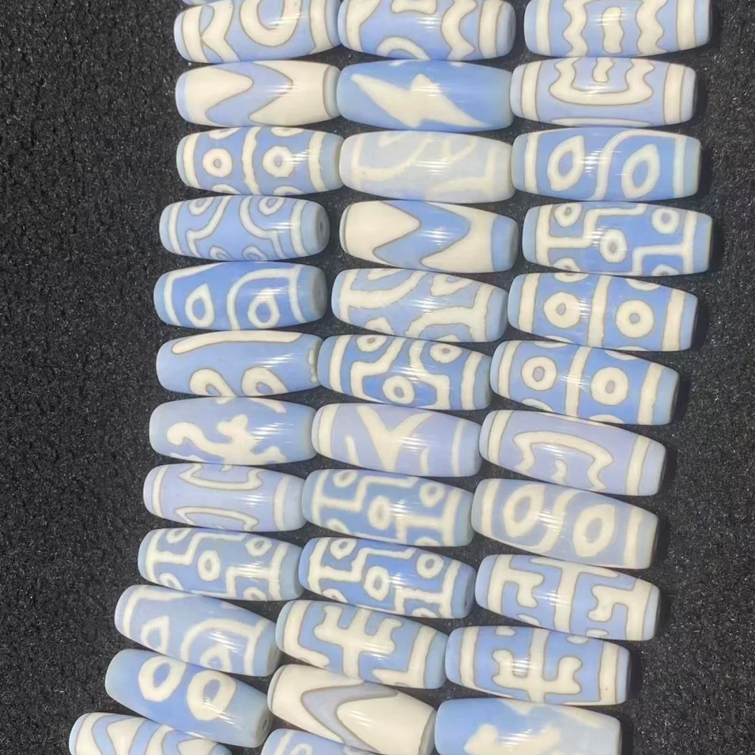1pcs/lot Red green white blue colorful Taiwan craft white Hao Dzi beads 30mm complete patterns weathered patina loose bead