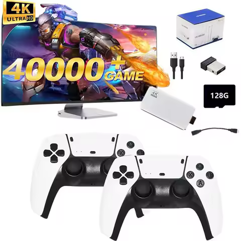 M15 Game Stick Mini TV Handheld Game Classic 4K Retro Game Wireless Controllers HD Output Gaming Consola for PS1 Arcade 64/128GB
