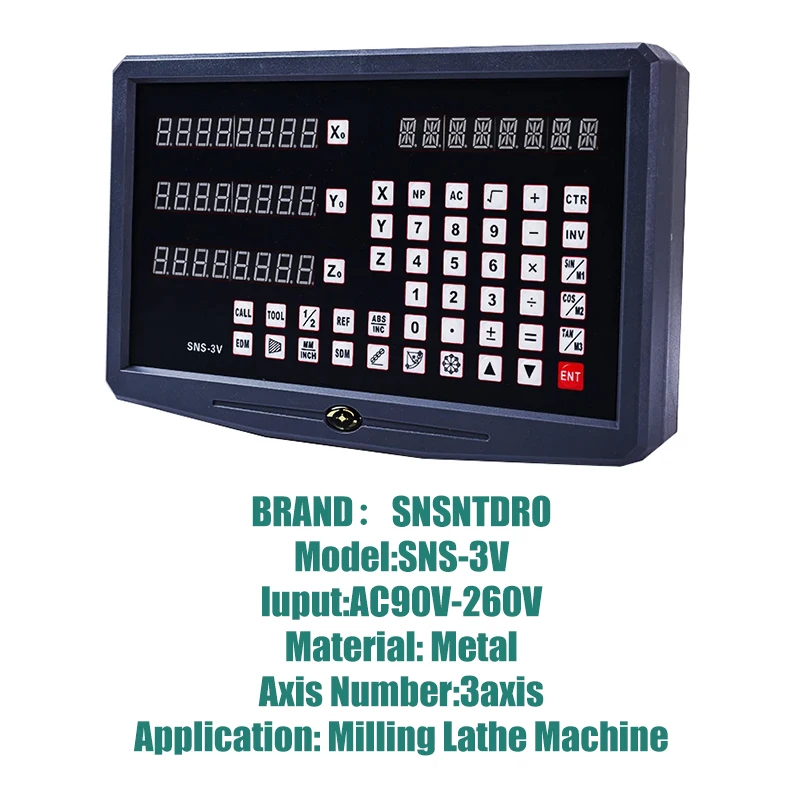Tokarka frezarka SNS-3V wyświetlacz maszyna DRO odczyt cyfrowy AC110V/220V i 3 sztuki 0-1000mm enkoder przemieszczenia liniowego