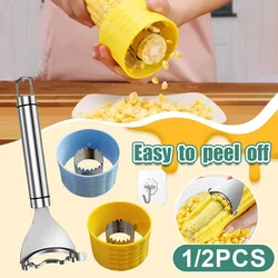 Stainless Steel Corn Peeler Corn Thresher Convenient Easy Peel Corn and Clean Fruit Vegetable Kitchen Cooking Accessories Tools