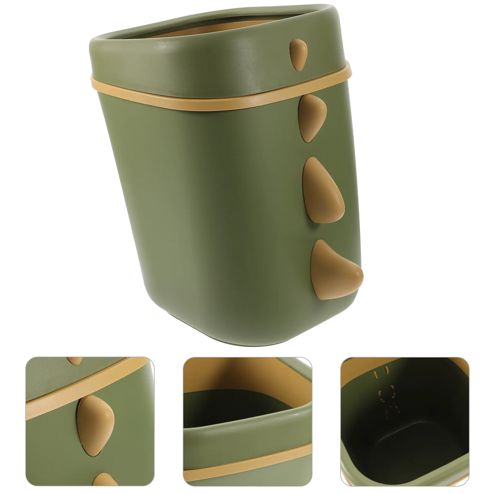 

Cartoon Dinosaur Trash Can Premium Plastic Large Capacity Kitchen Bedroom Office Wear Resistant Multi Function Daily Use Garbage
