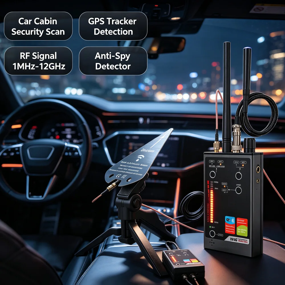 VS80 Pro Bug Hunter Detector Kit 1‑12GHz RF Scanner Locate GPS Tracker Spy Camera 3G 4G LTE 5G 2.4G 5.8G Transmitters Detector