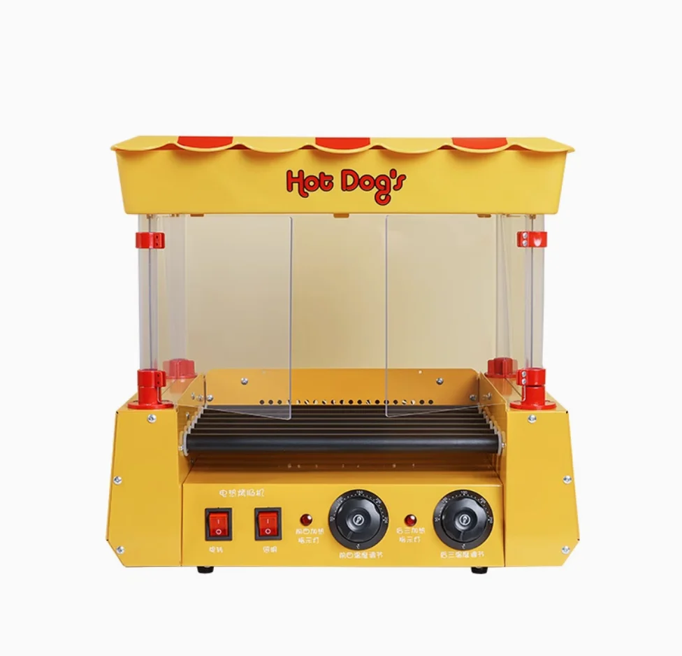 Roasted Sausage Roller Machine Five Roots Commercial Party Sausage Roller BBQ Camping Cooking Hot Dog Grill Machine