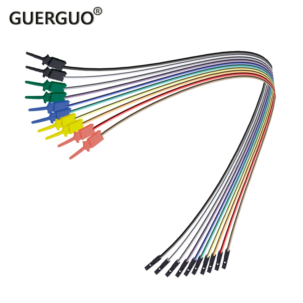 Analizador lógico de sonda de Cable, gancho de prueba, línea de Clip de 10 canales, analizador lógico de eficiencia, prueba de sonda de pinza, nuevo