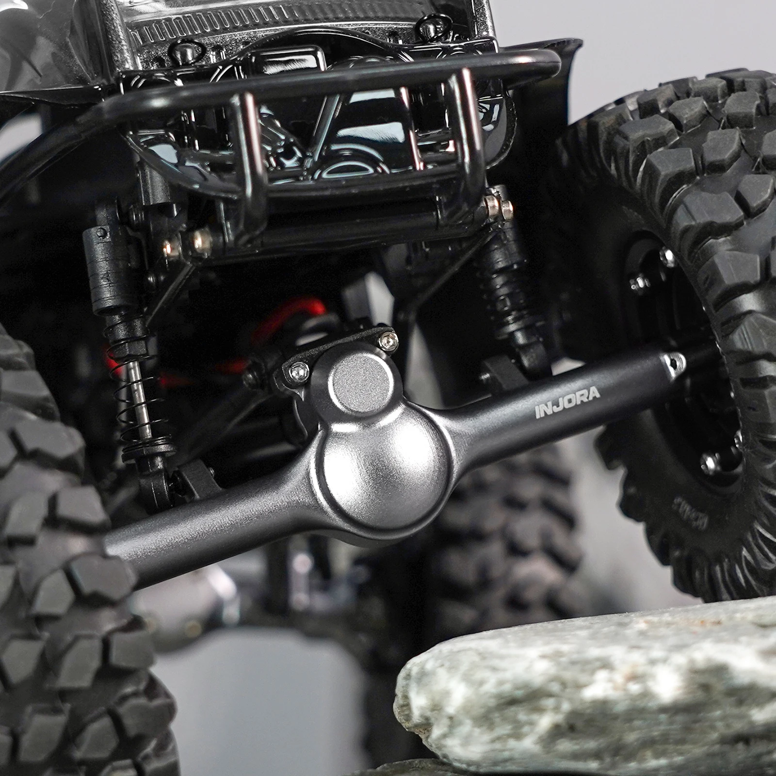 INJORA +4mm Planet Axles with Double Joint Shafts & Brass Steering Knuckles for 1/24 Axial SCX24