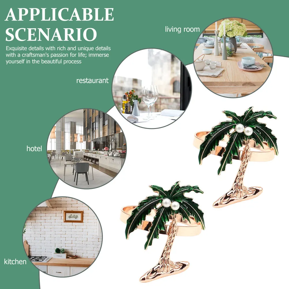 4 anillos para servilletas con forma de árbol, hebilla para servilletas de mesa, estilo elegante y sencillo para decoración de banquetes, bodas, restaurantes y fiestas en casa