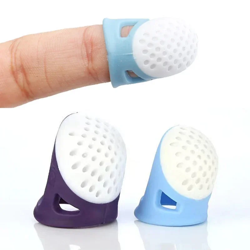 Silicone Thimble Anti-Stick Finger Cover Anti-Slip Protection Sleeve Thimble Craft Tool Hand Cross-Stitch Sewing Accessory Tools