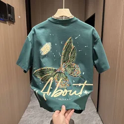 Spring Summer New Fashion Round Neck Pullover Short Sleeve Tees Casual Versatile Western Commuter Clothing Loose Men's T-Shirts
