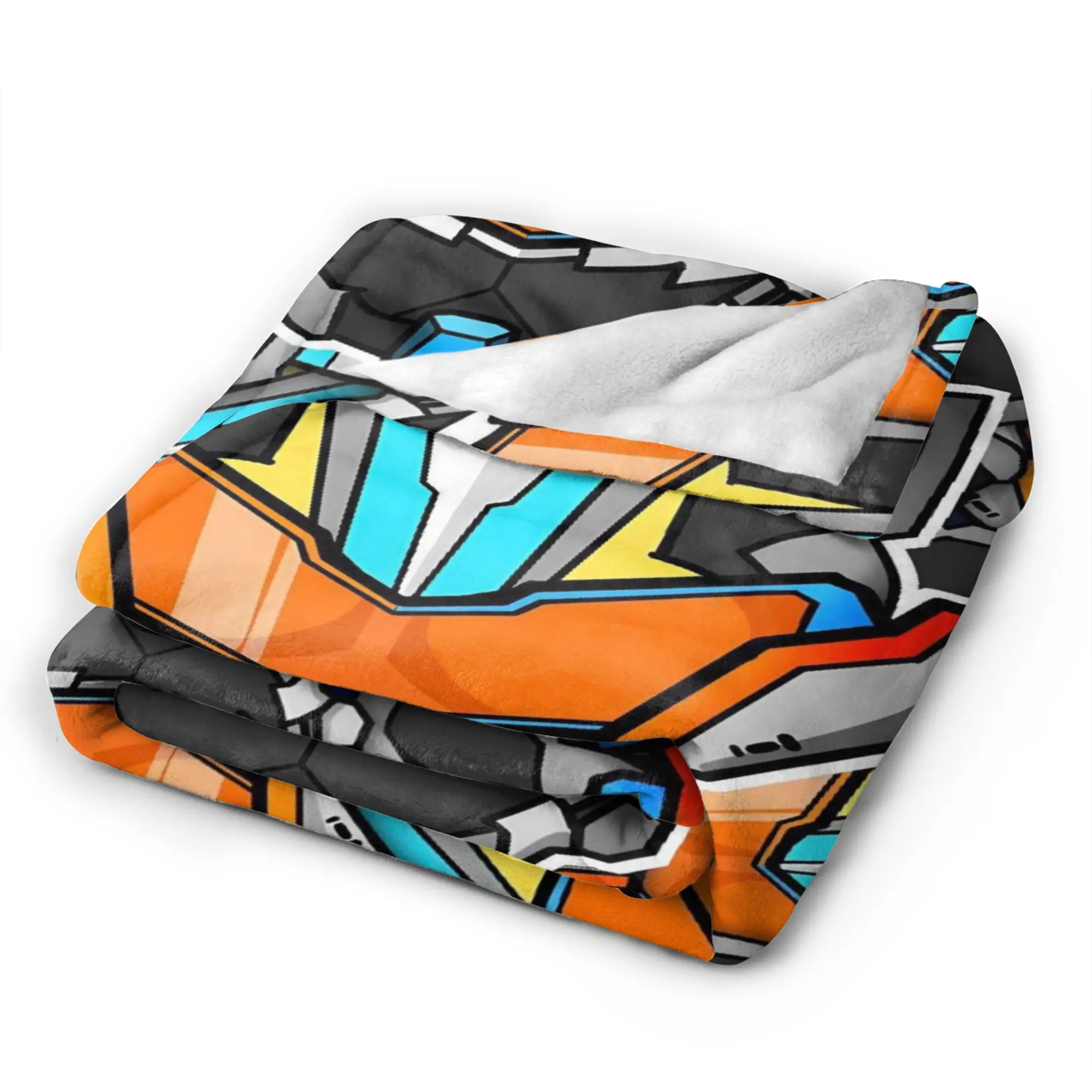 Orange Tech Texture Kamen Rider Blankets  Warm Soft Plush Bedding Throws For Couch Bed Travel Flannel Bedspread Bed Cover - view 5