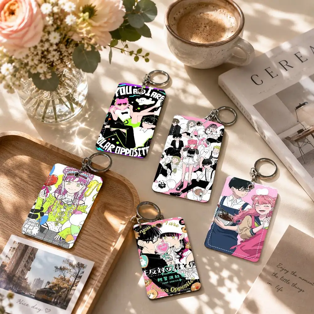 Manga You and I are Polar Opposites Anime Holder Suitable For Bank Card Subway Bus Card Wallet Card Case Badge Holder Keychain