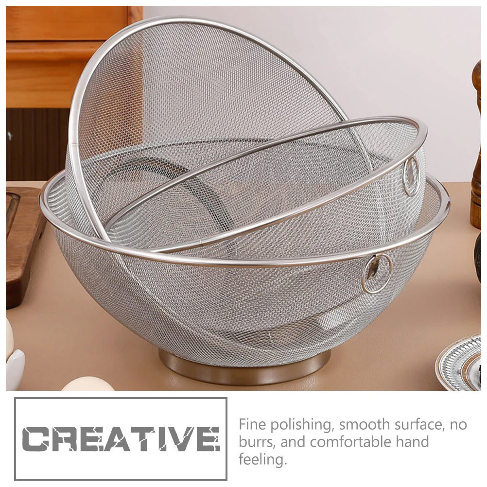 Stainless Steel Rice Basket Fine Mesh Strainer Cleaner Large Laundry Washer Drainer for HOME Wash Rice Sieve Colander Fruit