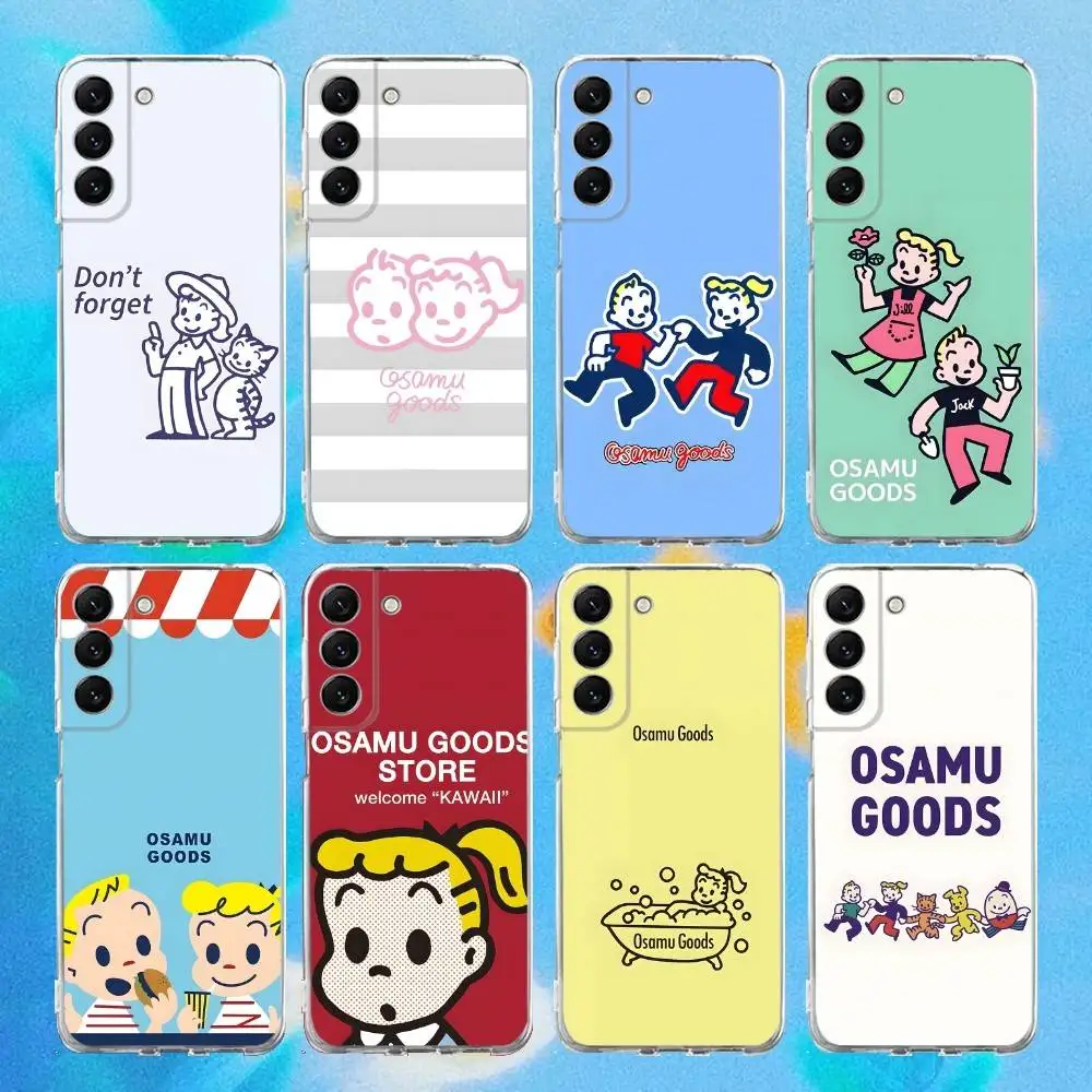 

O-Osamu Goods Cute Phone Case Silicone For Samsung S30,S23,21,22,20 Ultra,S20 FE lite,S10,9,PIus Note20ultra Cover Clear