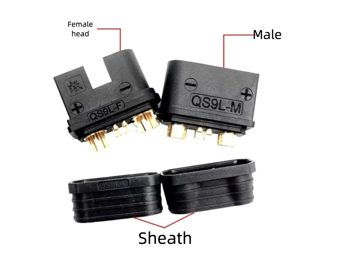 160A Anti-sparking QS9 Series Battery Connector High Current Male Female Scooter Drone Large Range Upgrade Model Aircraft Plug