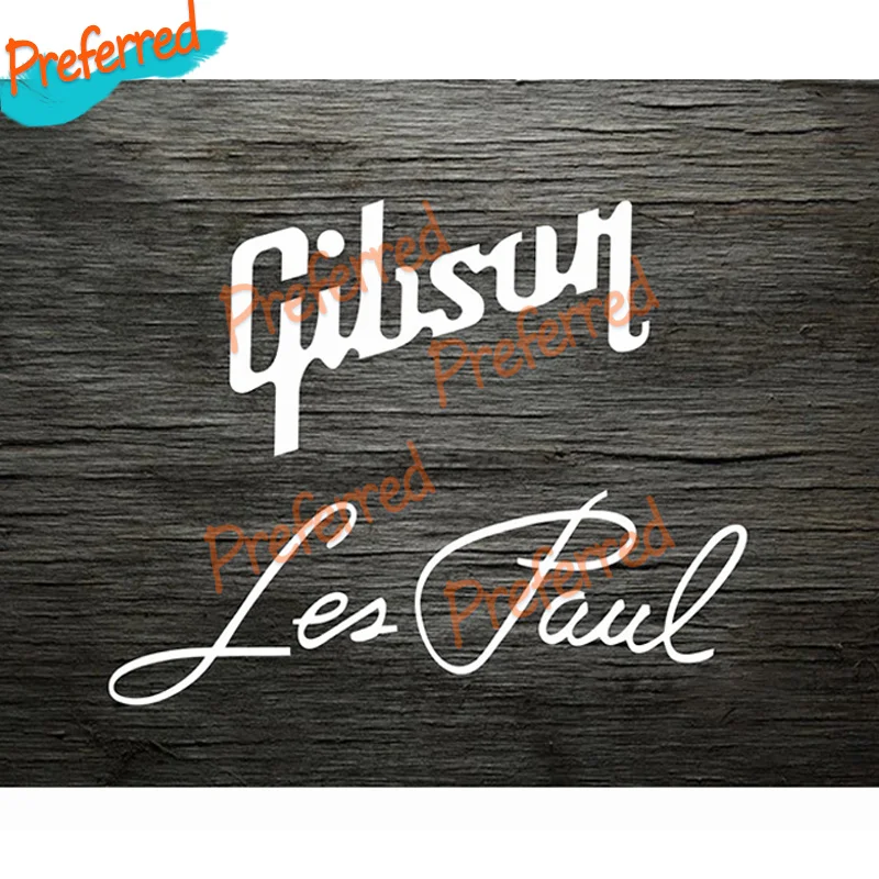 2x Adhesivo de vinilo para restauración de guitarra Les Paul Modelo Gibson Headstock - Personalizable en cualquier tamaño de adhesivo, sin fondo