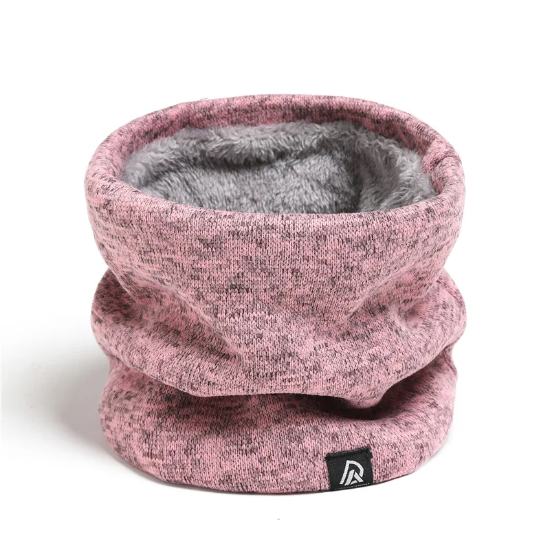 Unisex Solid Cashmere Plush Warm Winter Ring Scarf Women Men Knitted Full Face Mask Snood Neck Scarves Bufanda Thick Muffler Ne