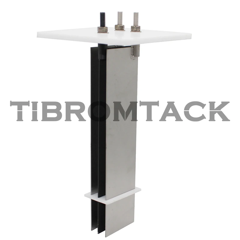 MMO Titanium Electrodes Assembly with Ruthenium-Iridium Coating and PTFE Partitions (1pc Titanium Anode+2pcs Titanium Cathode)