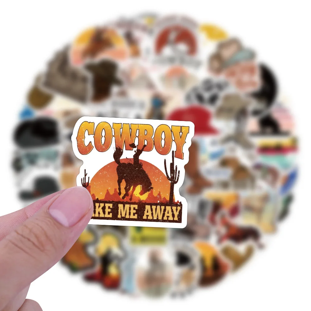 

10/60PCS Cowboy Graffiti Stickers Waterproof Creative Doodle Decal Kids Toy for Refrigerator Wardrobe Bookshelf Desk Stickers