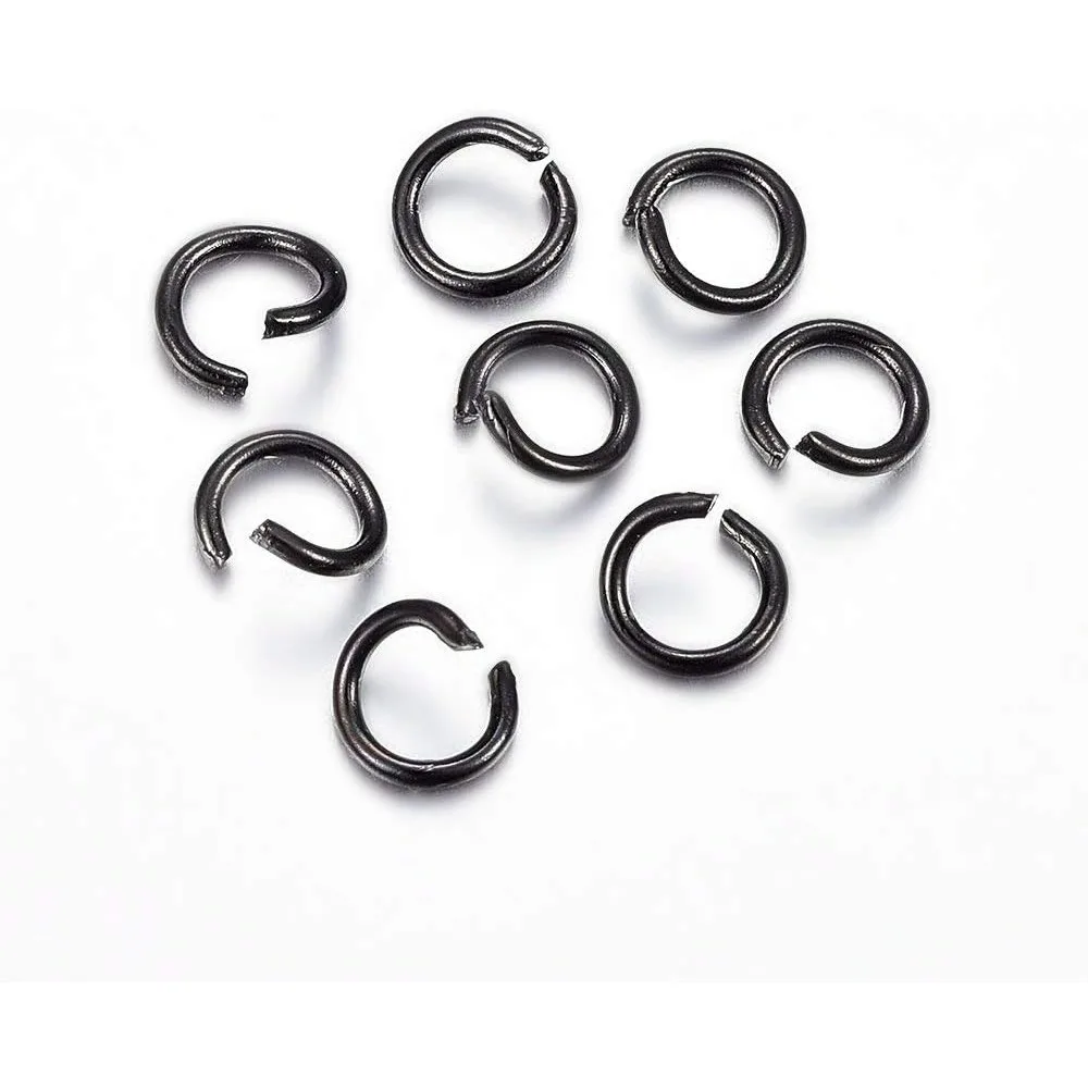 20Pcs 304 Stainless Steel Open Jump Rings 3mm Jump Rings Connectors Electrophoresis Black Jewelry Findings for Jewelry Making
