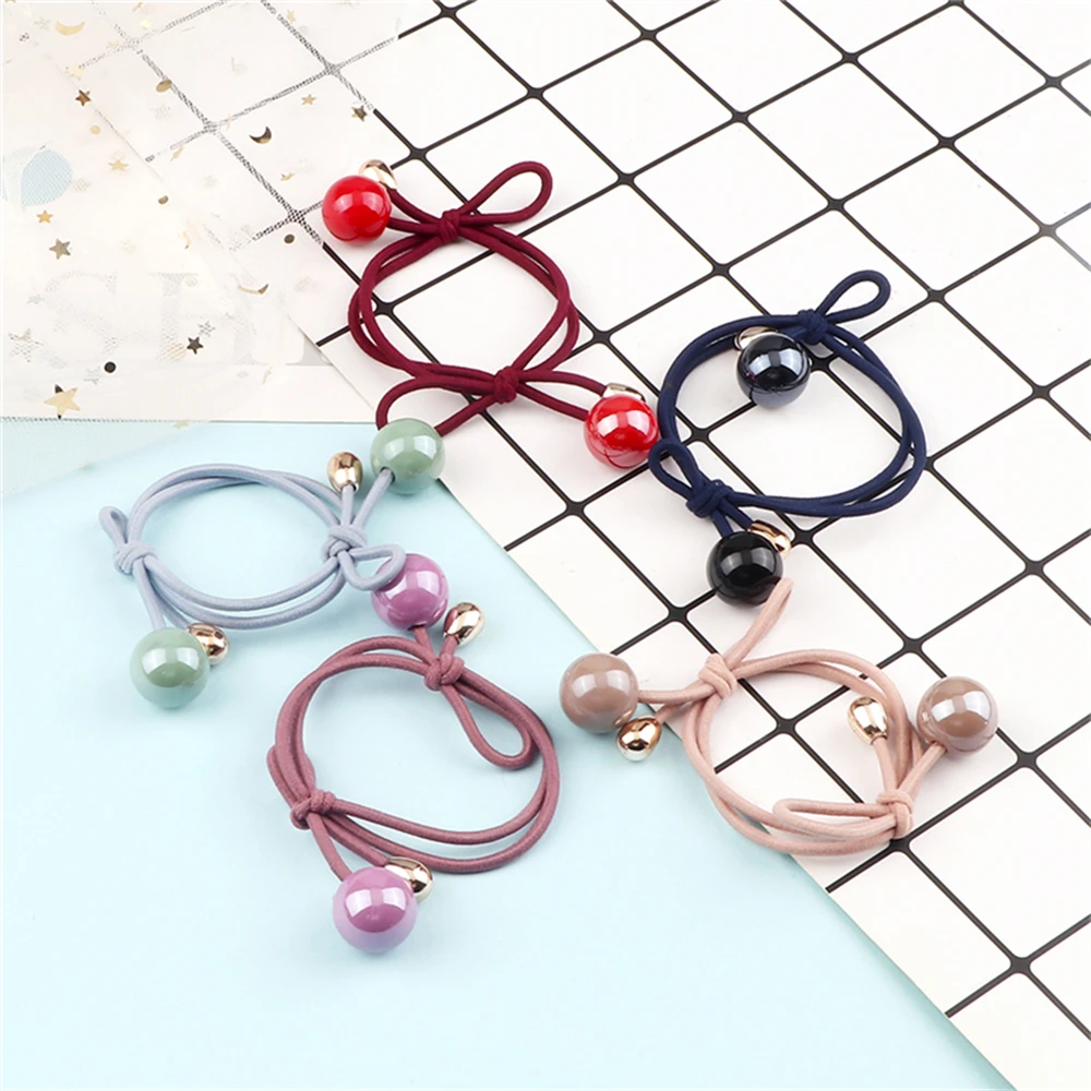 Women Ball Pendant Hair Bands Korean Fashion Elastic Rubber Band for Girls Sweet Hair Tie Rope Holder Gum Hair Accessories Gifts