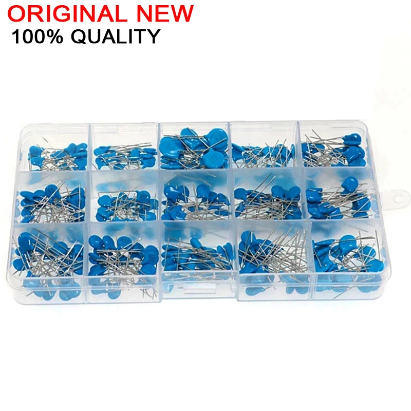 15Values*20PCS Capacitor Set 1nF 2.2nF 10nF 22nF 0.47nF 0.56nF-10nF High Voltage Ceramic Capacitors Assortment Assorted Kit Box 