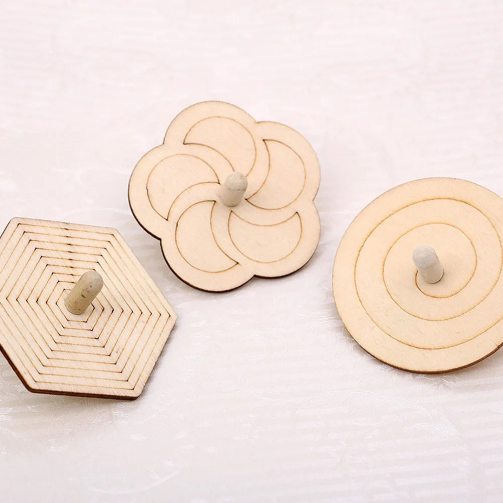 

8Pcs Children Wooden Painting Toy Kids Gyroscope Fun Engaging Educational Props