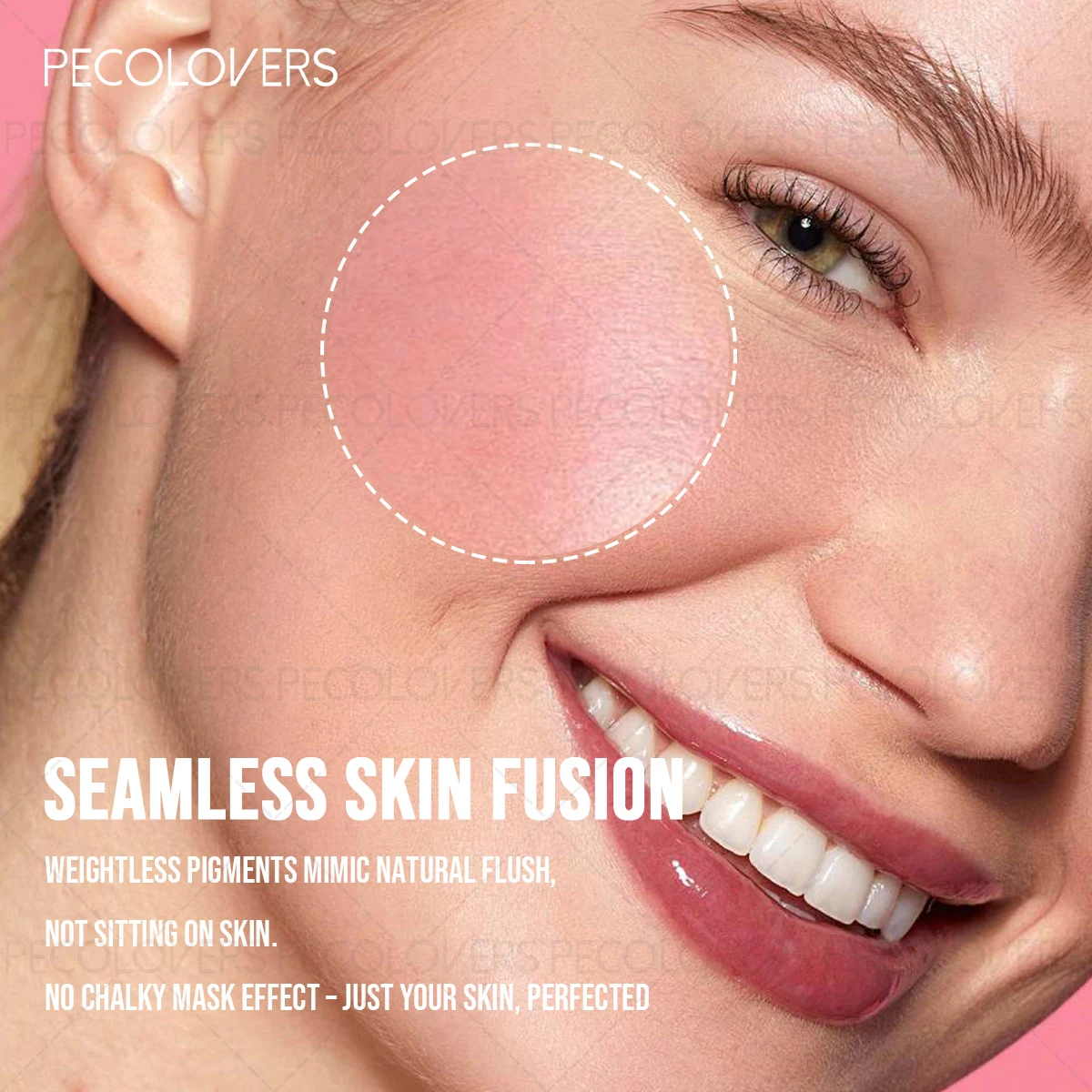 1PC Palette de fard à joues imperméable rose facile à appliquer maquillage naturel 3D Look Palette de fard à joues finitions mat dans les tons rouges Palette de maquillage