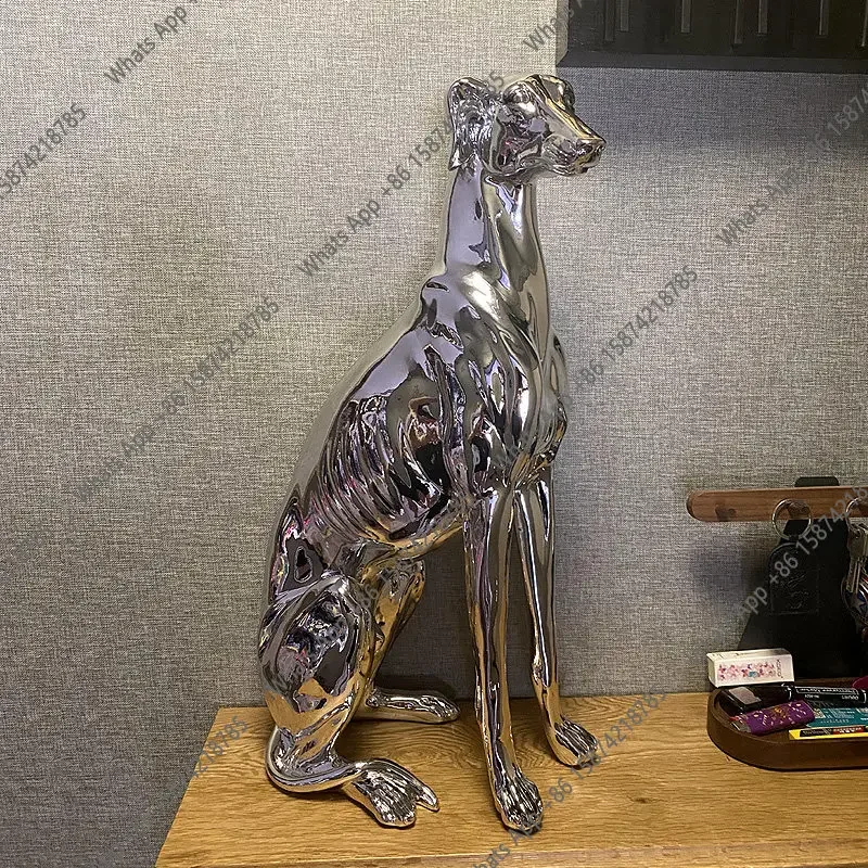 Wa Export To Europe, America And Other Modern Villa Living Room Electroplating Italian Greyhound Sitting Floor Quality Ornament