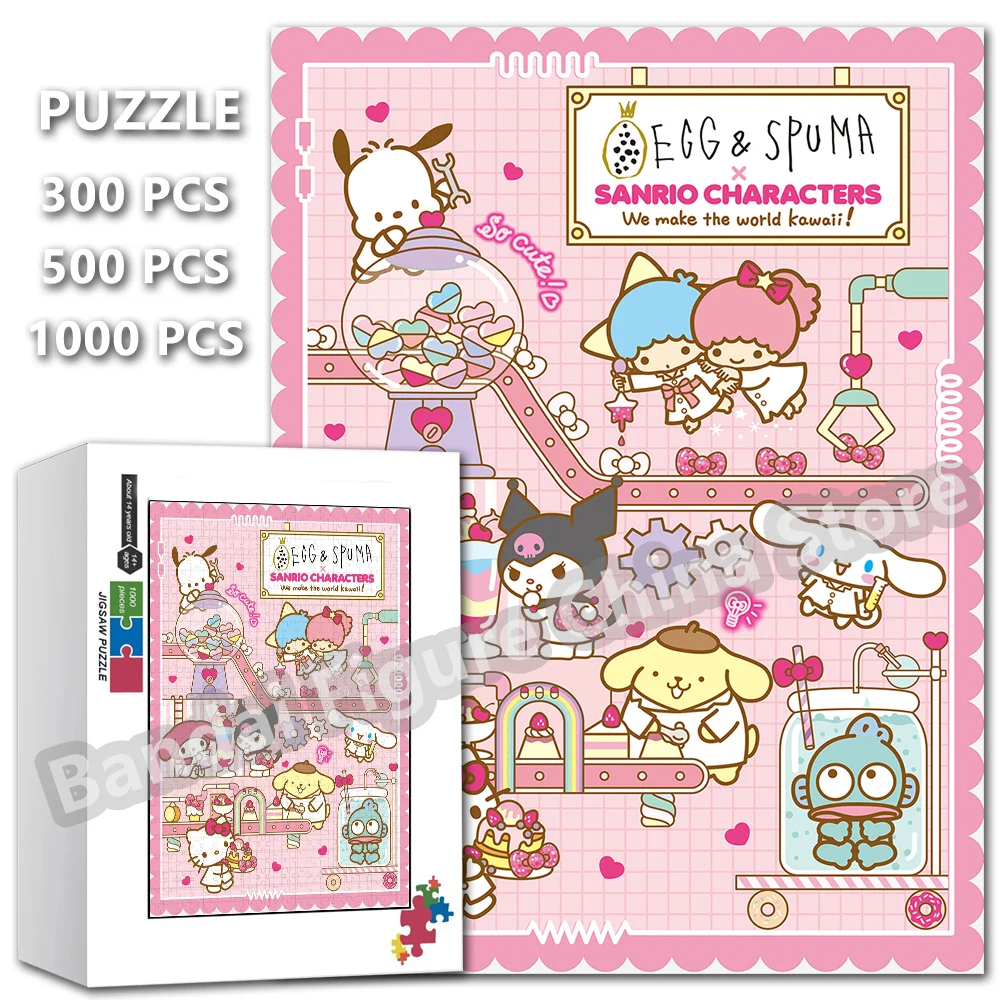 

Sanrio Characters Cartoon Print Puzzle 300/500/1000 Pieces Hellokitty Cinnamoroll Stress Relief Toy Jigsaw Puzzle Kids Gifts