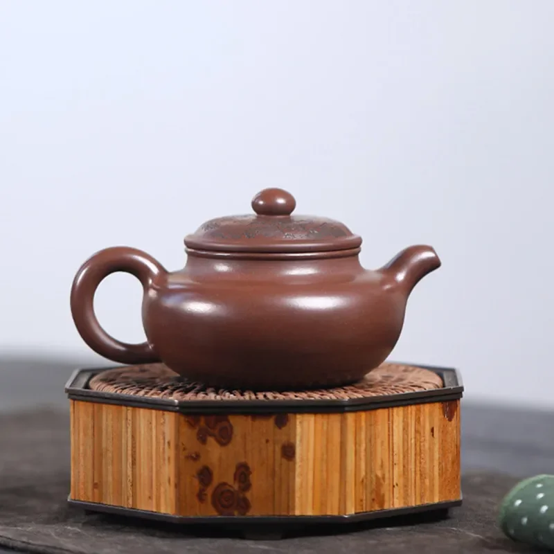 Imagem -02 - Bules de Argila Roxa Tradicional Chaleira Chinesa Yixing Beleza Artistas Famosos Handmade Antique Tea Pot Raw Ore Zisha Tea Grupo 180ml