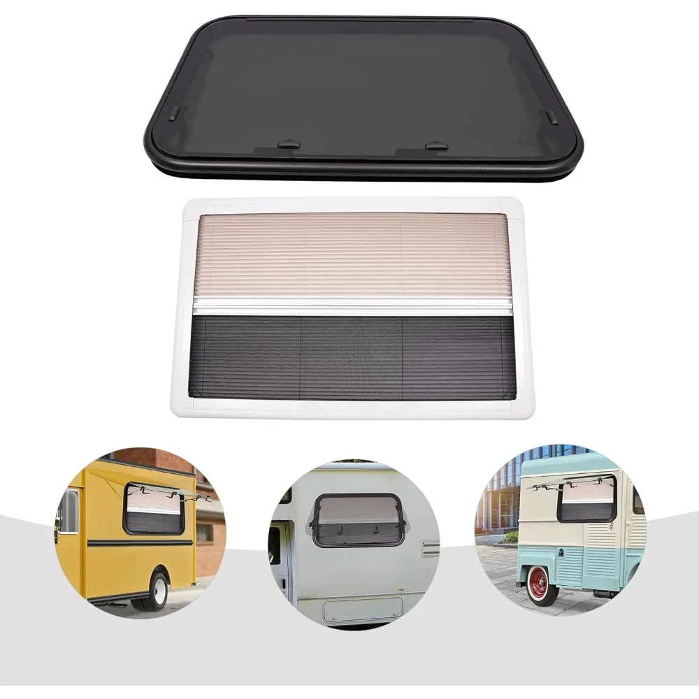 36x22 getint RV-uitgangsraam met nettescherm en sierring voor vervanging van aanhangwagens, vracht en campers