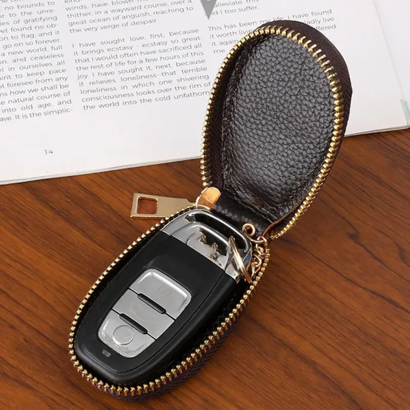 Leather Car Key Holder PU Pouch Key Pouch Car Key Case Large Capacity For Travel And Daily Commuting Elegant Key Case