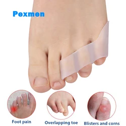 Pexmen 2Pcs Pinky Toe Separator and Protectors Gel Toe Separators for Overlapping Toe Curled Little Toes Separate and Protect