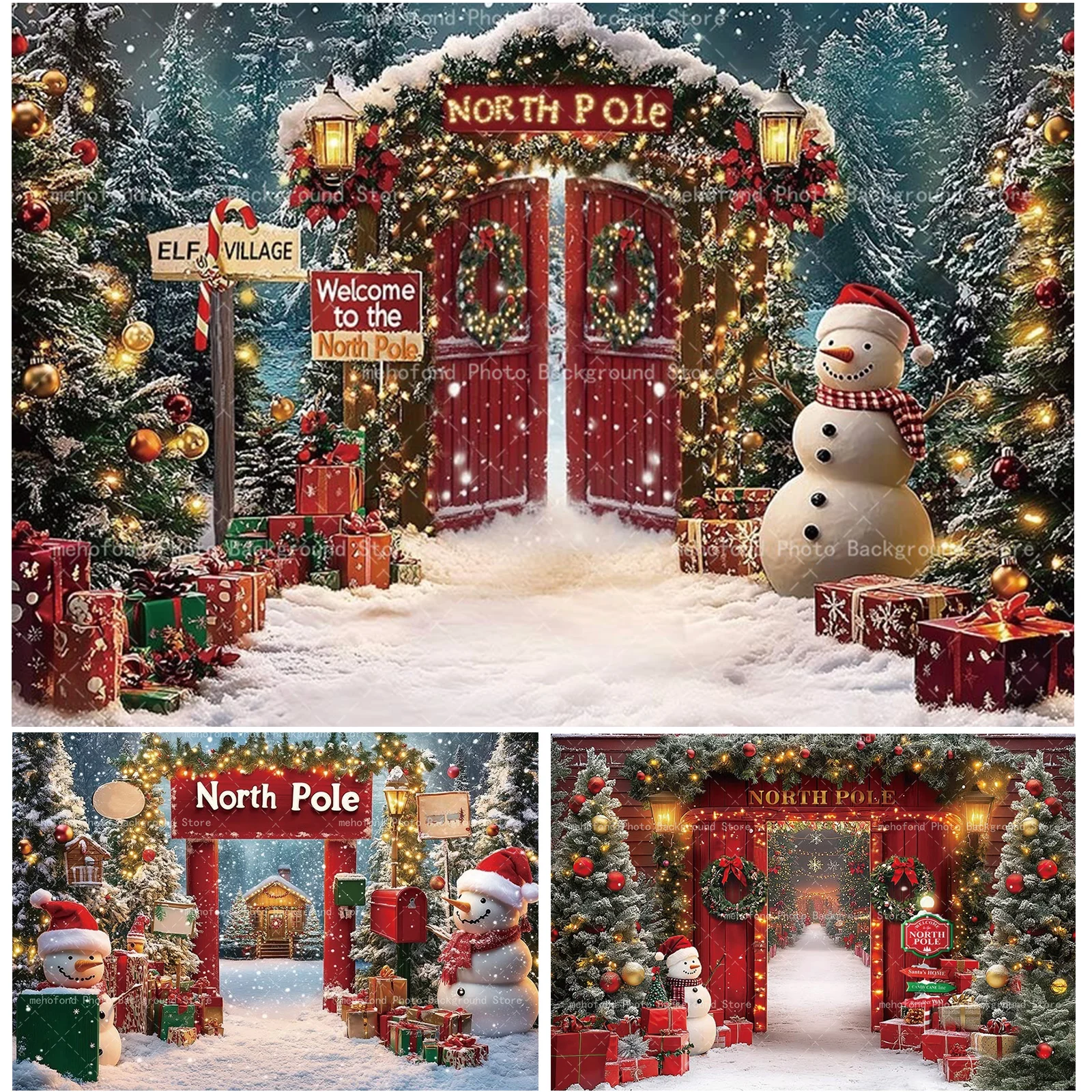 Kids Outdoor Xmas Gifts - Mehofond Sfondo fotografico North Pole Natale