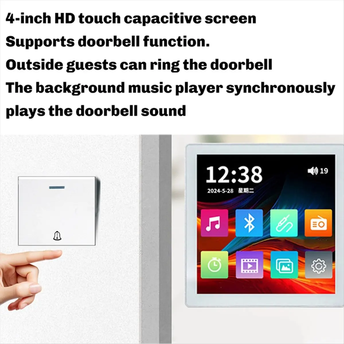 Can buy Bluetooth Wall Amplifier Touch Screen Audio Control Panel with TF FM Radio Integrated Stereo Ceiling Speaker System