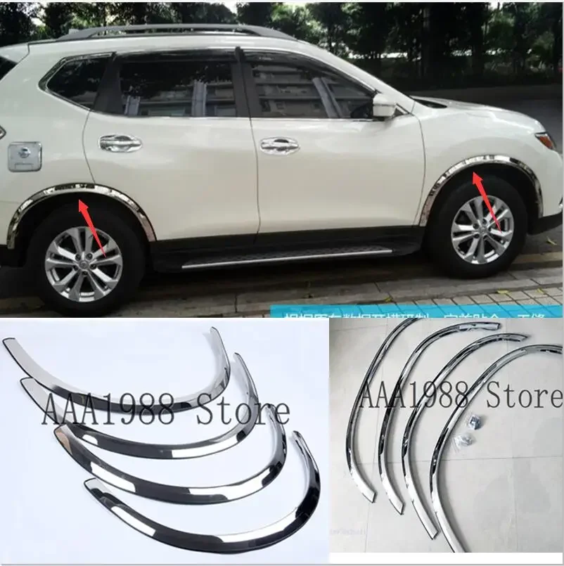 2014 2015 2016 Car Styling For Nissan X-Trail T32 Rouge  Stainless steel car wheel eyebrow trim strip trim