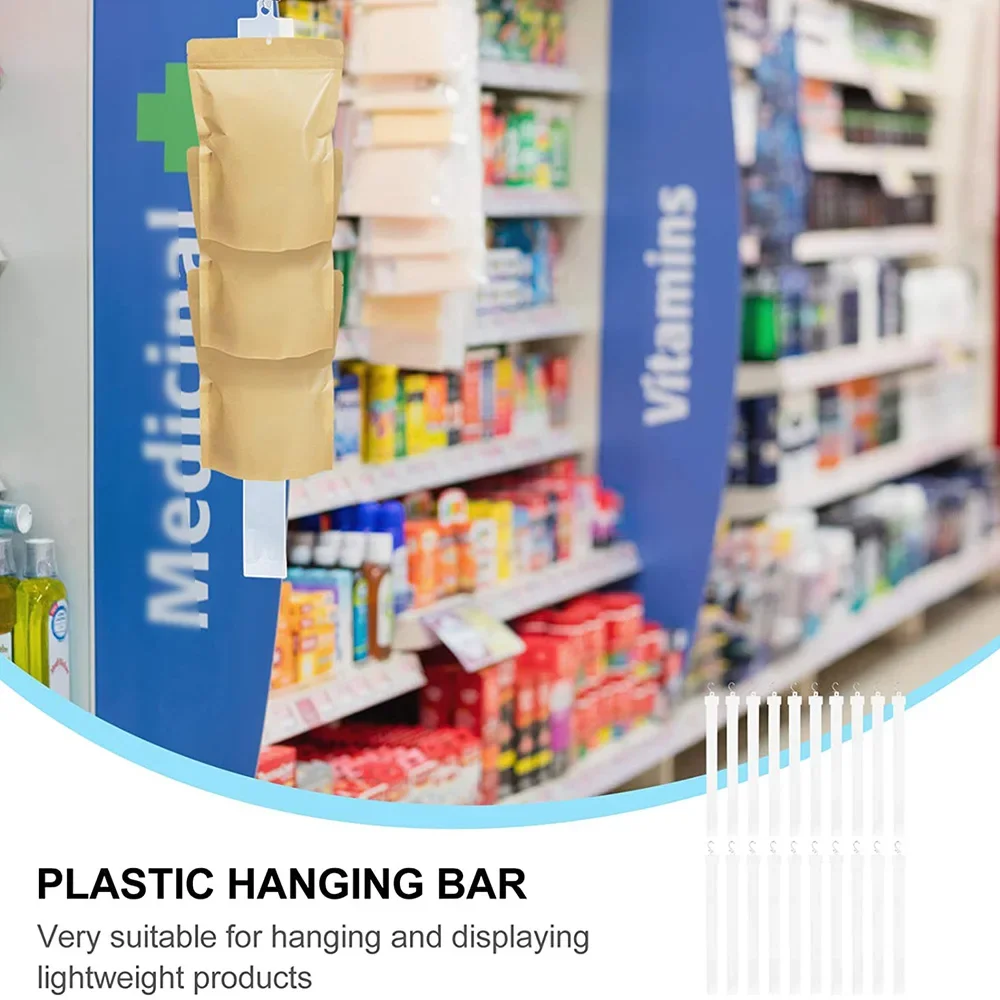 Plastic Snack Hanging Strips Store Hang Snacks Display Hanger No Hooks Supermarket Shelf Useful Shop Merchandising Clip Strip