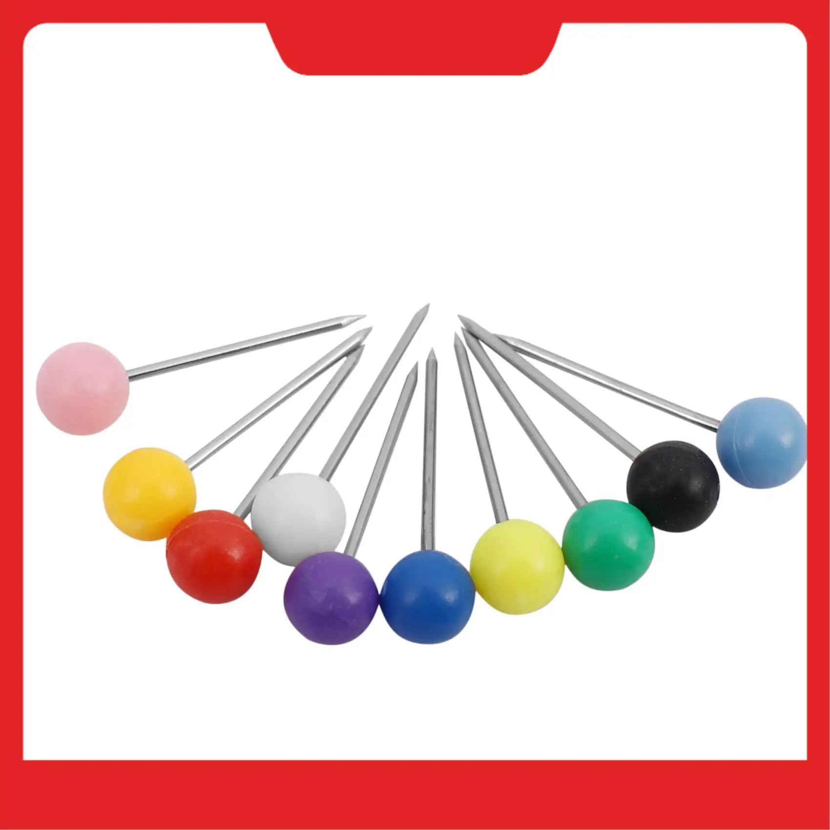 

1000 Pieces 1/8 Inch Map Push Pins Map Tacks With Plastic Round Heads And Steel Needle Points 10 Colors (Each Color 100 PCS)-N38