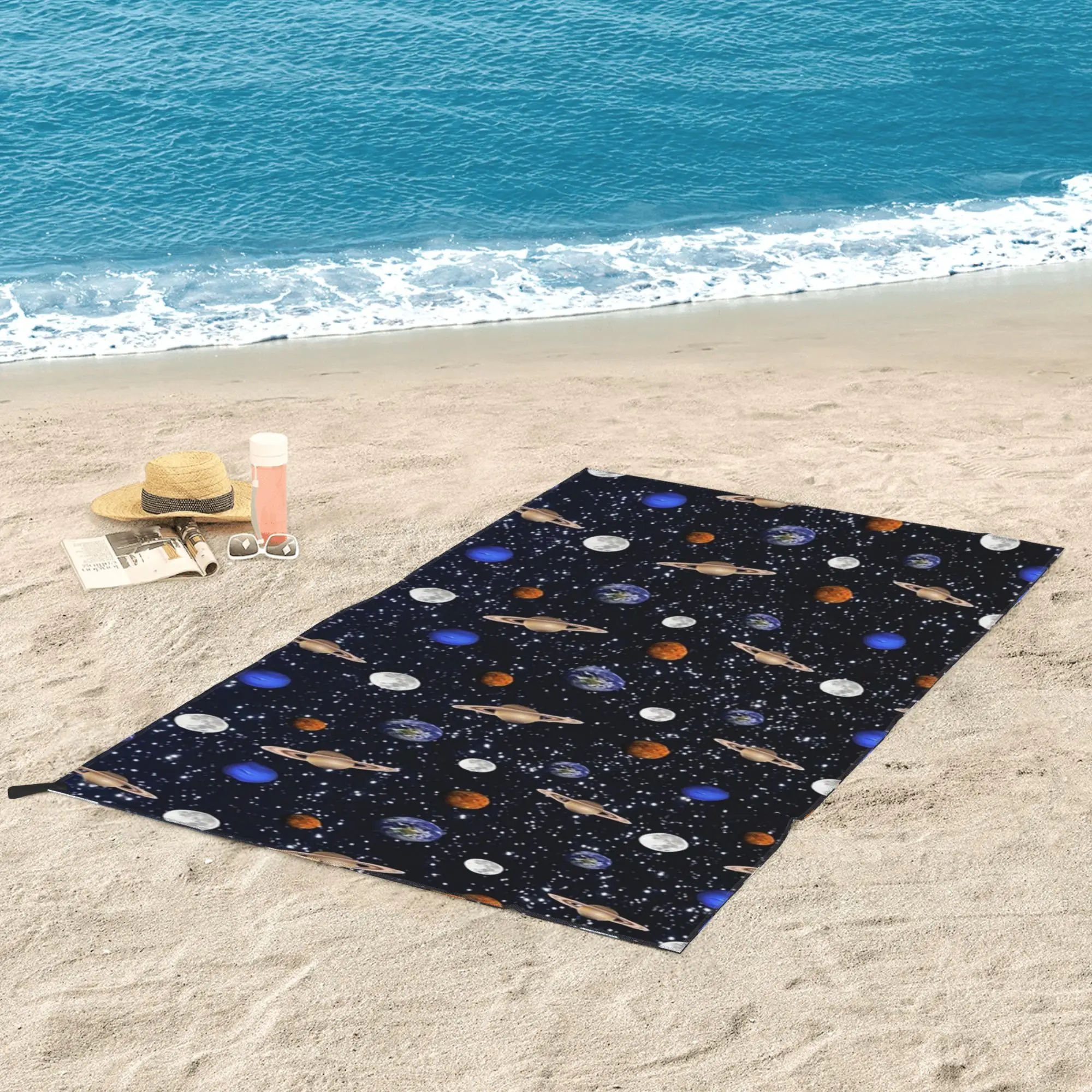 Solar System Space Planets Universe Beach Towel Soft Microfiber Quick Dry Absorbent Quick Towels For Bath