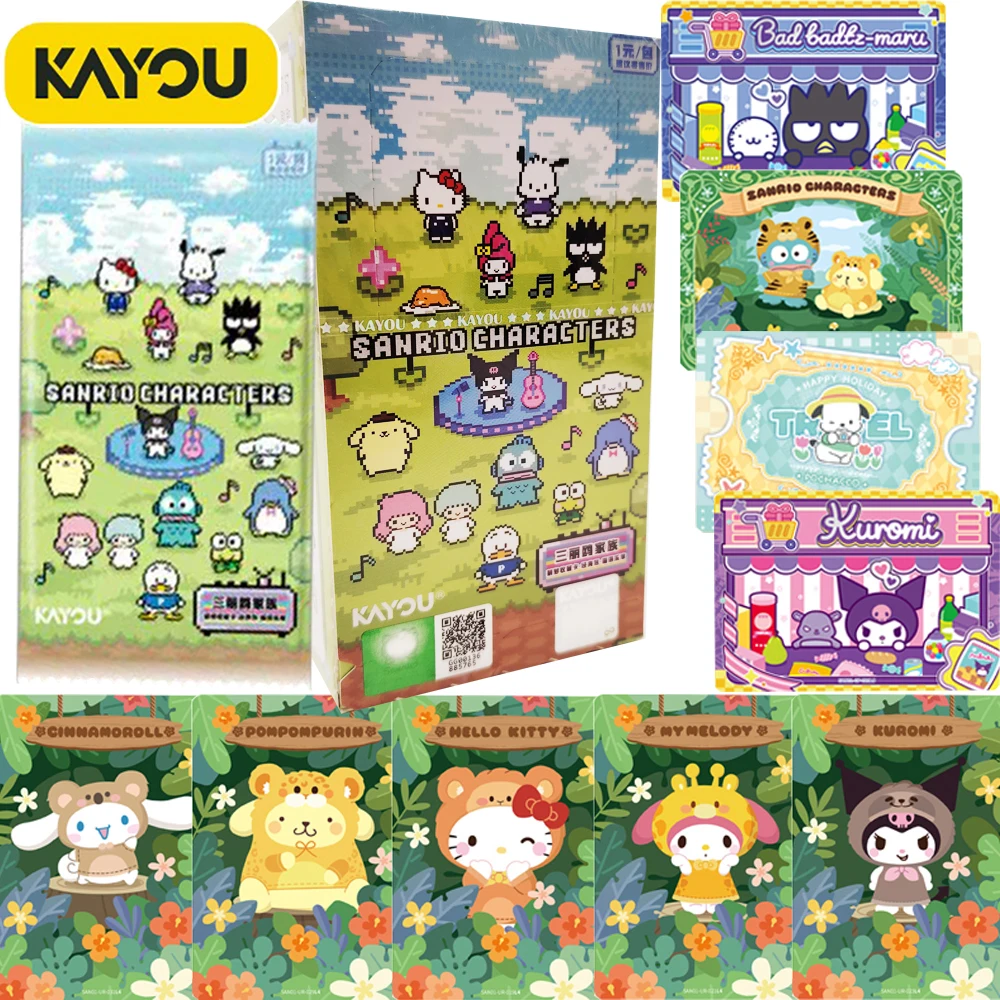 

Оригинальные коллекционные карты персонажей KAYOU Sanrio для детей, знаменитые популярные мультяшные звезды с помпонами, забавные дорожные карты, подарок для хобби