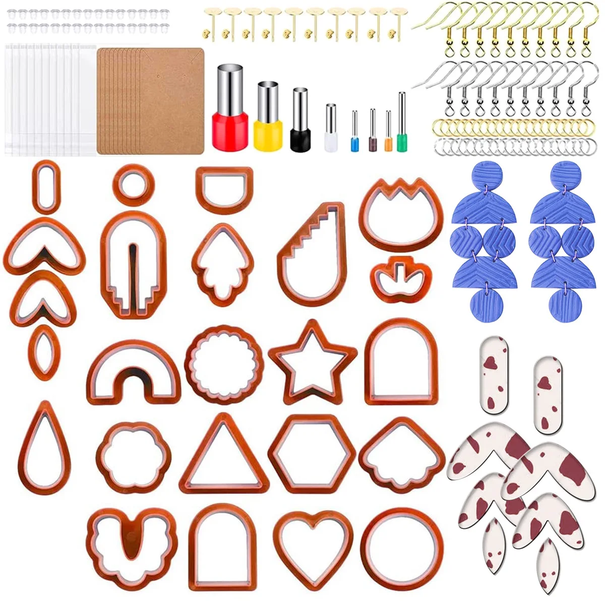 24/142/193 Pcs Polymer Clay Cutters Set Plastic Clay Earring Cutter Stainless DIY Jewelry Mold Earring Making Accessories