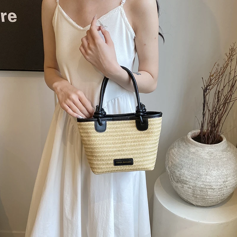 Small Straw Crossbody Bags For Women 2024 Korean Fashion Summer Shoulder Bags Lady Travel Handbags Females Weave Tote Beach Bag