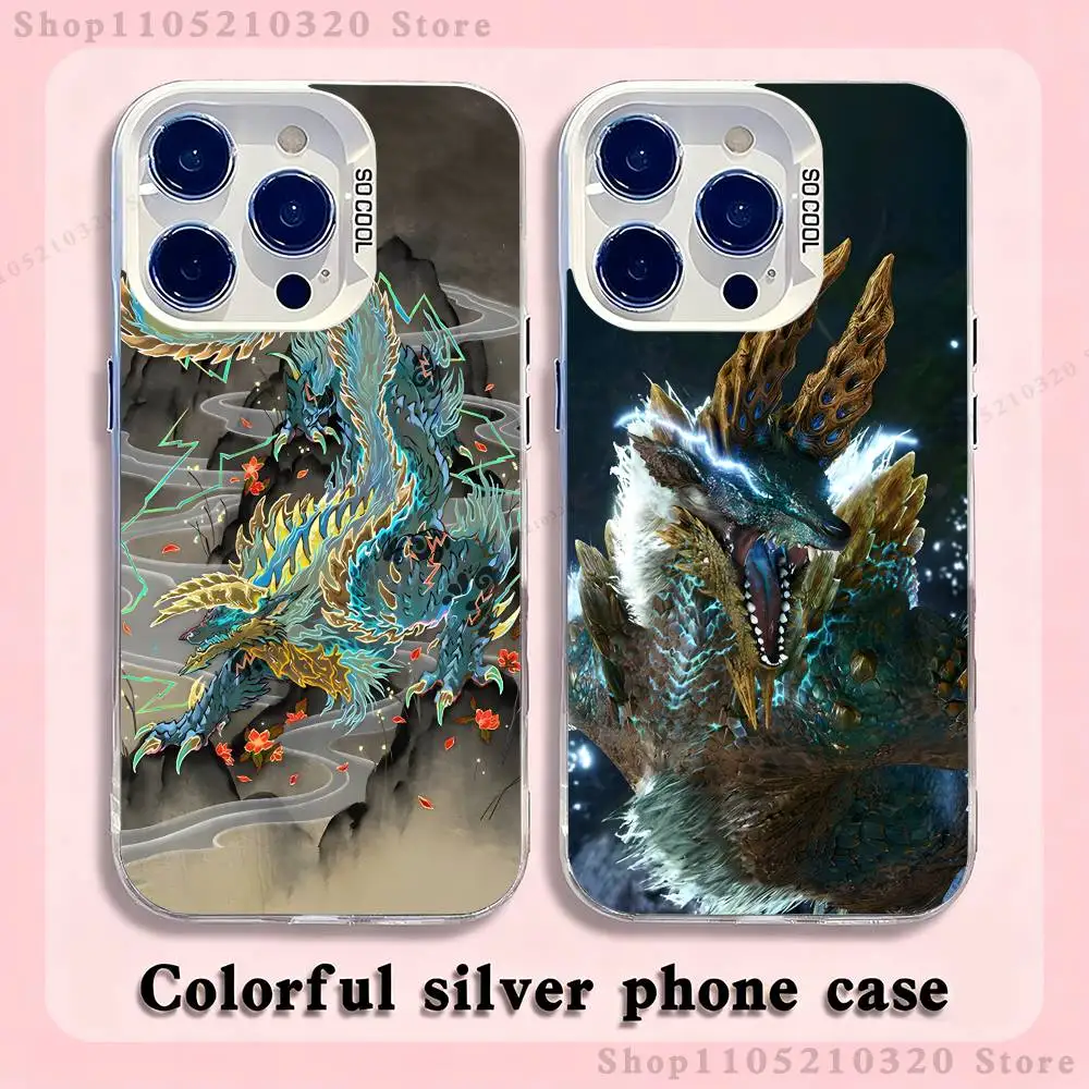

Monster Z-Zinogre Hunter Phone Case For iPhone 17,16,15,14,13,12,11,Pro,Max,Plus,Mini,XS,SE Anti Fall White Matte Hard Bumper