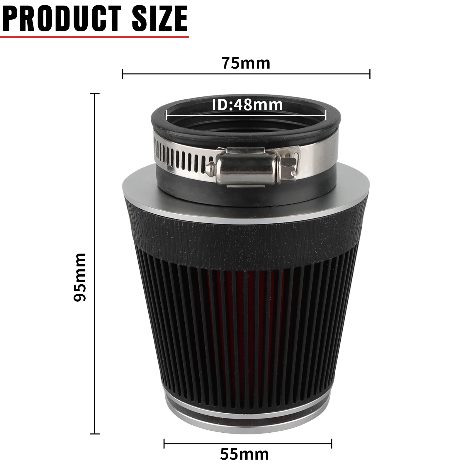 NIBBI Motorrad Aluminium Ansaugkrümmer-Kit 48mm CNC Hochleistungs-Luftfilter für GY6 Motorroller Vergaser-Teile – Detail 3