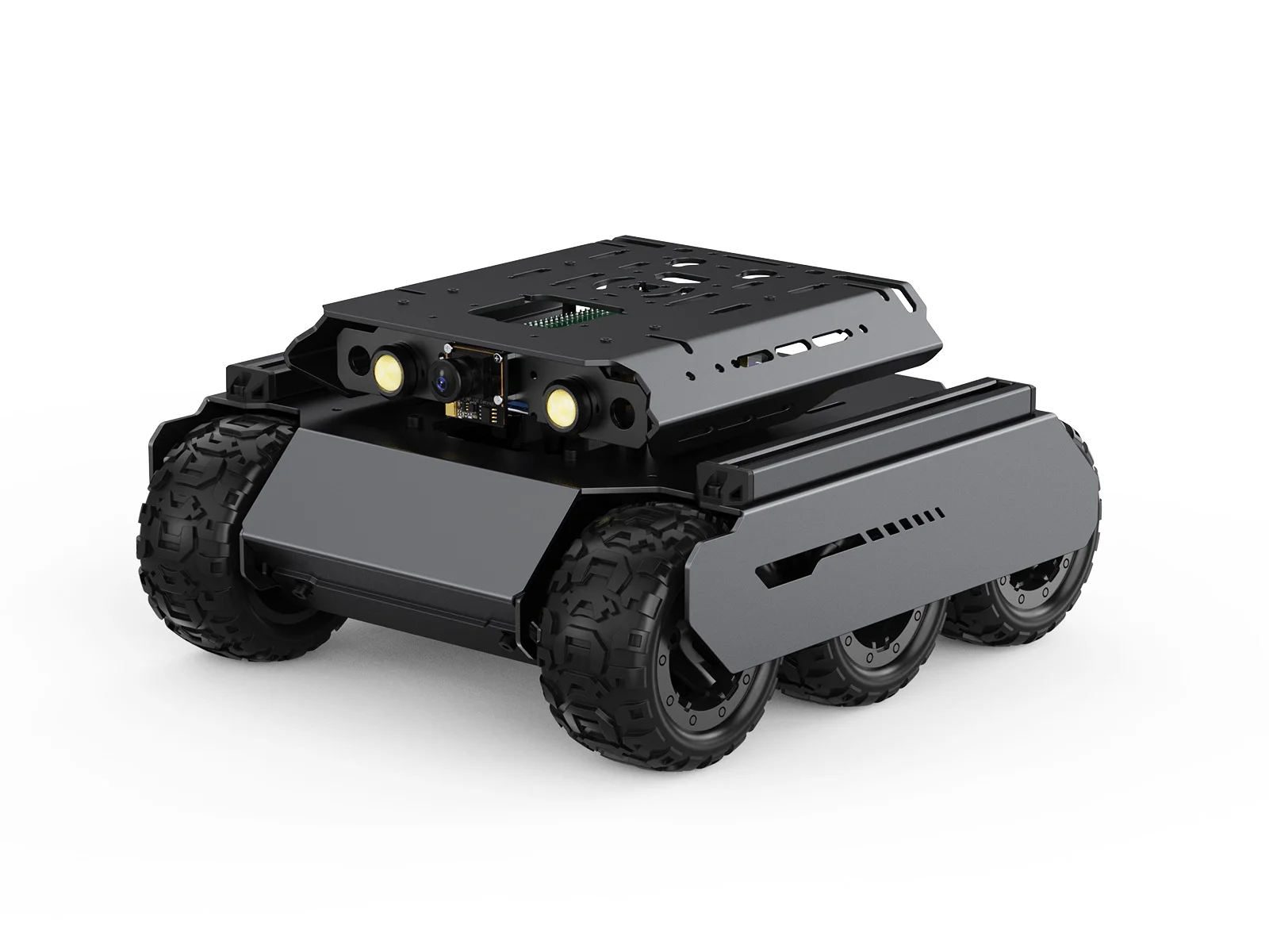 

Комплект UGV Rover PI4B AI, 6-колесный полноприводный робот AI с открытым исходным кодом, двойные контроллеры, полностью металлический корпус, компьютерное видение, подходит для RPi4B