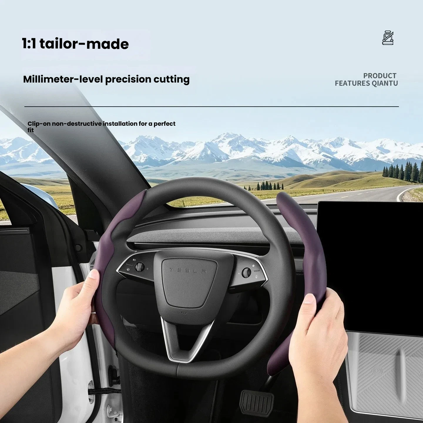 For Tesla Model Y/YL/3 Highland Center Console Wireless Charging Silicone Pad Cup Holder Mat Anti-slip purple style accessories view 5