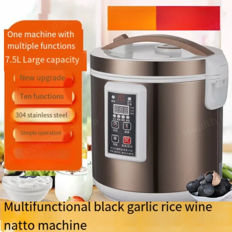 Máquina automática fermentación ajo negro para el hogar, tanque fermentación ajo negro 6L, máquina elaboración yogur, 90W