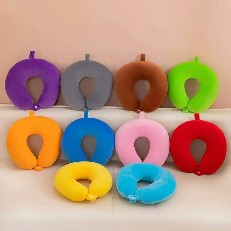 Solid-color neck pillow, U-shaped pillow, PP cotton filling, suitable for driving, travel, and office naps